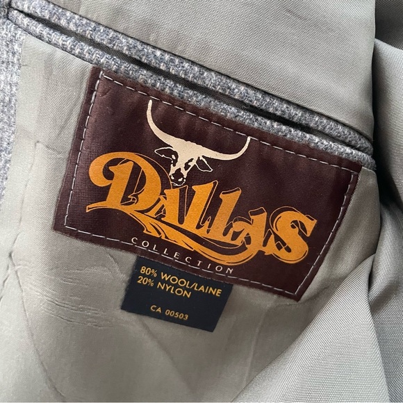 50s 60s Vintage Dallas Western Wool Sports Coat Blazer Suit Jacket Cowboy 44R - Picture 10 of 12
